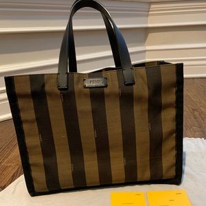 Fendi Penguin Stripe Tote Bag.